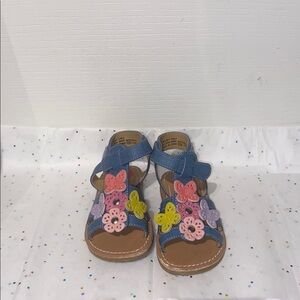 Rachel Shoes Kids Floral and butterfly Sandals - Blue and Multicolor